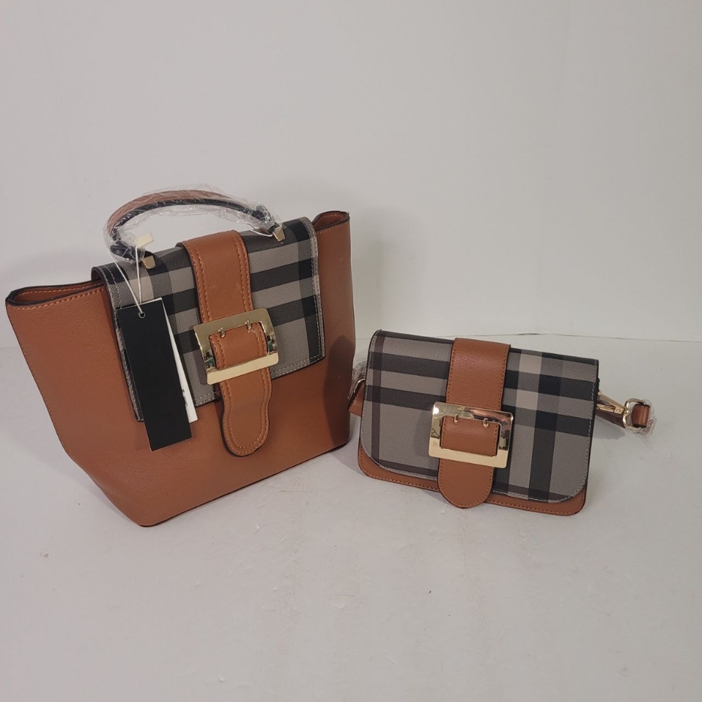 Matching Plaid Tote and Crossbody Bags by Isabelle Never used